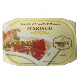 ROSARA Pimientos del piquillo rellenos de marisco lata 250 grs